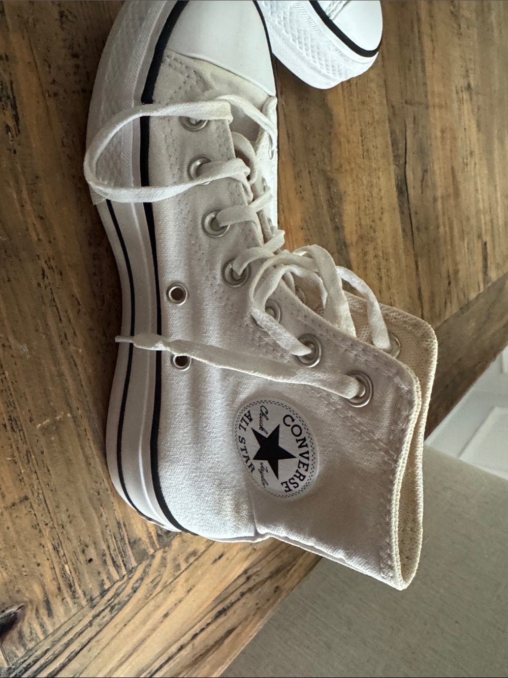 Converse White High Top Canvas Sneakers - Picture 6 of 11